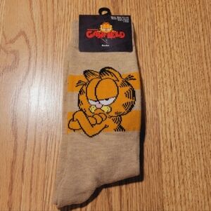 Nicolodeon Garfield Crew Socks Men's Fits Shoe Size: 6 1/2-12 New Novelty